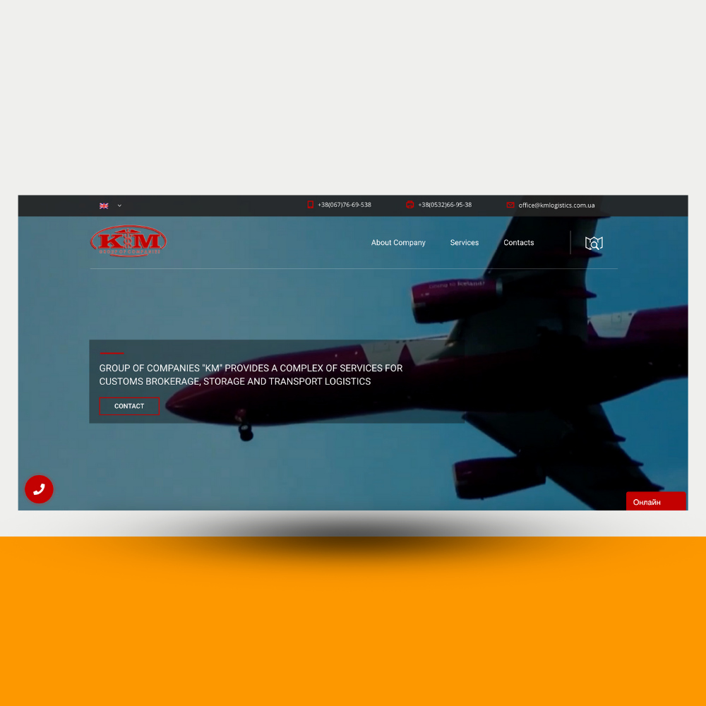 Corporate website for a logistics company